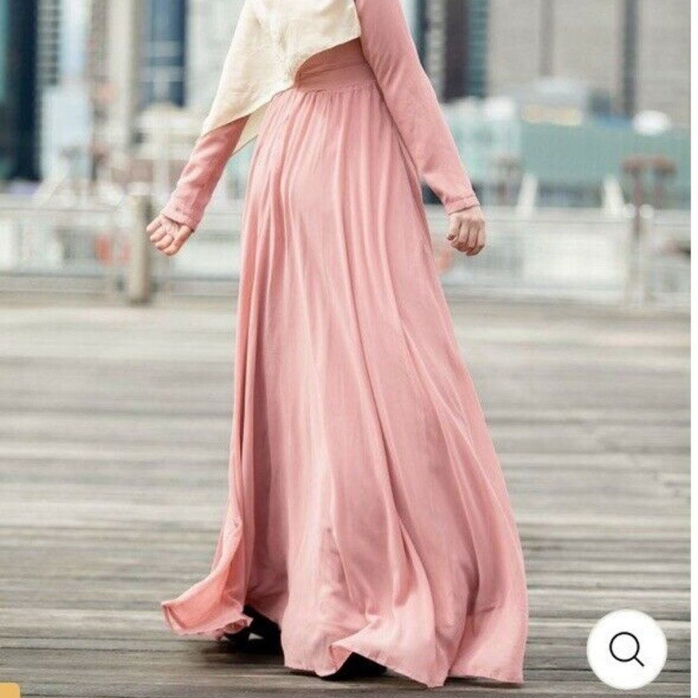 Urban Modesty Blush Me Away Chiffon Maxi Dress